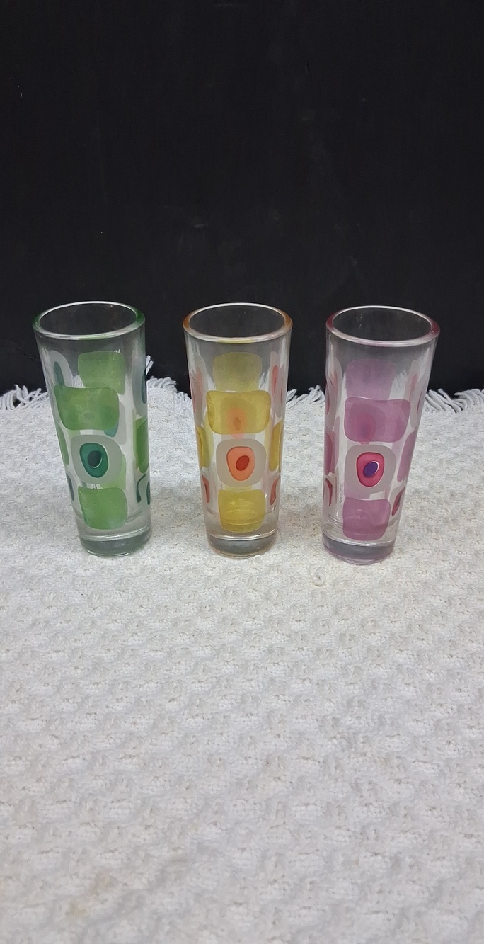 Vintage Cerve Italian Shot Glasses: Mid-Century Modern‎ Set of 3.